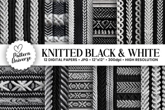 Black White Knitted Seamless Patterns: A Versatile Resource for Creative Projects