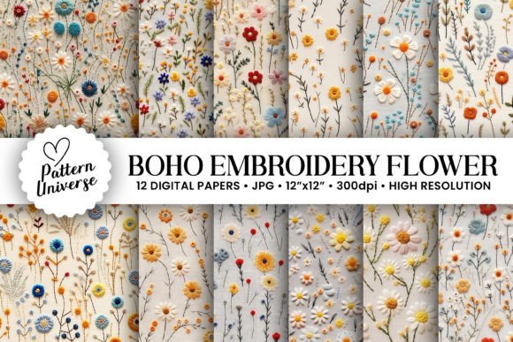 Boho Wildflowers Embroidery Patterns: A Versatile Resource for Creative Projects