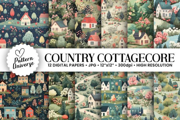 Country Cottagecore Seamless Patterns