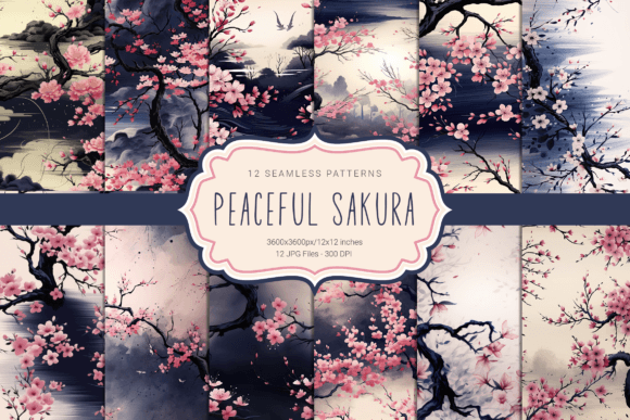 Discover Serenity with Our Peaceful Sakura Seamless Patterns