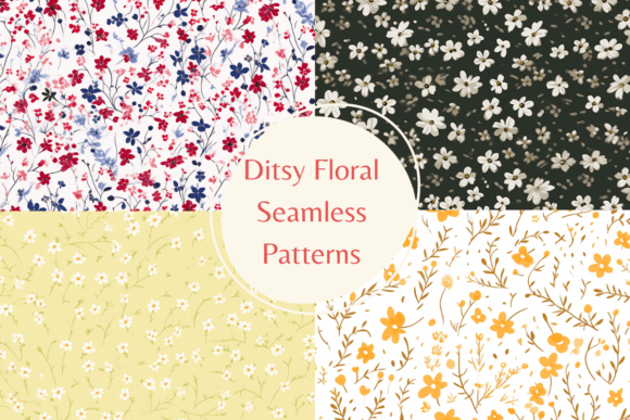 Ditsy Floral Seamless Patterns