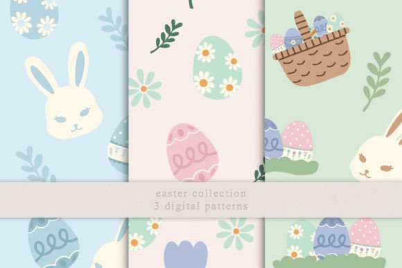 Easter Seamless Patterns Doodle-style