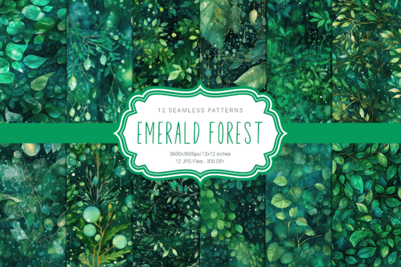Emerald Forest Seamless Patterns