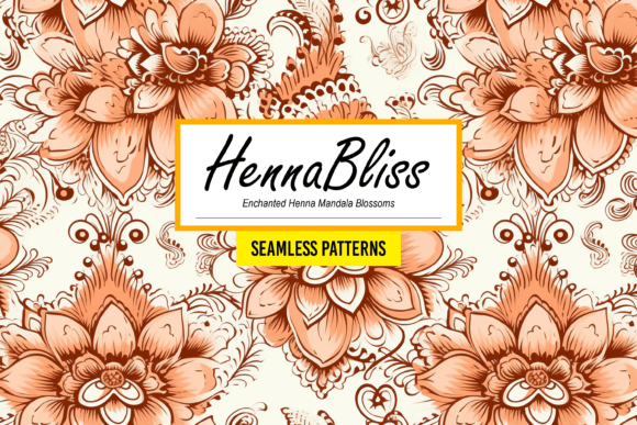 Enchanted Henna Mandala Blossoms: A Seamless Design for Creative Freedom