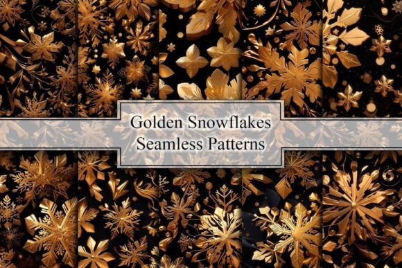 Golden Snowflakes Seamless Patterns: A Versatile Design Asset for Creatives