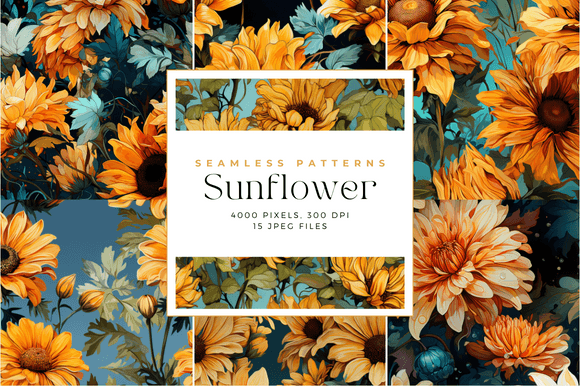 Hand Drawn Sunflower Seamless Patterns: A Creative Resource for Crafting Enthusiasts