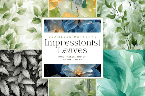 Impressionist Leaves Seamless Patterns