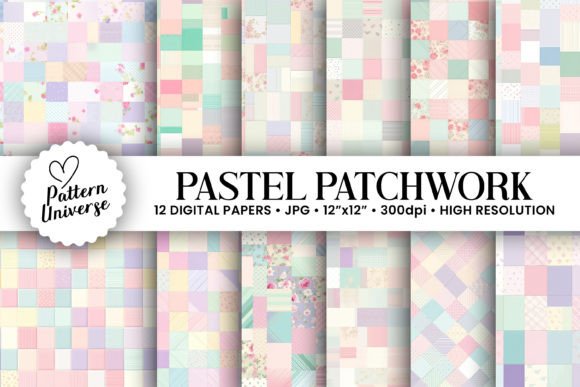 Pastel Patchwork Seamless Patterns