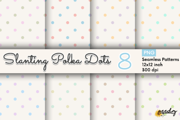 Pastel Polka Dots Patterns and Pastel Slanting Polka Dots Patterns Set