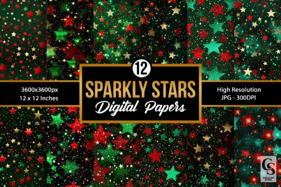 Red Green Sparkly Stars Patterns: A Versatile Resource for Creative Projects
