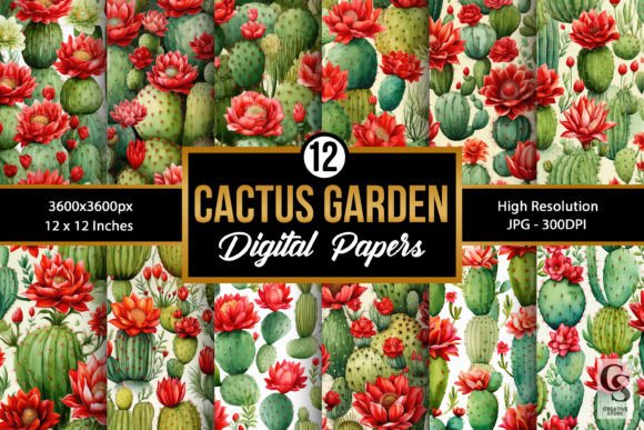 Red Green Watercolor Cactus Patterns: A Creative Resource for Designers and Craft Enthusiasts