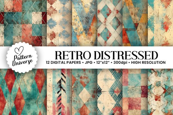 Retro Distressed Digital Paper Patterns: A Versatile Tool for Creative Expression
