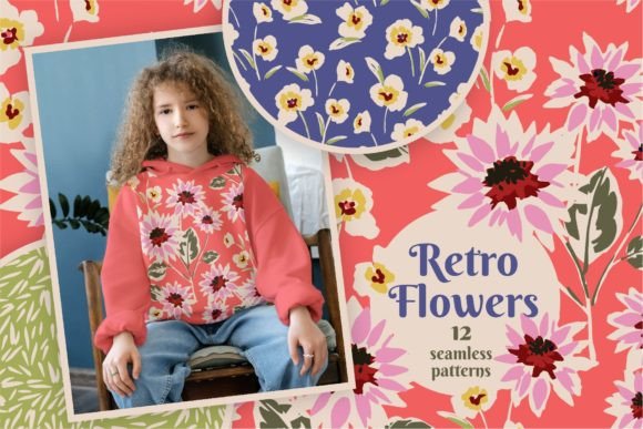 Retro Flowers Seamless Patterns