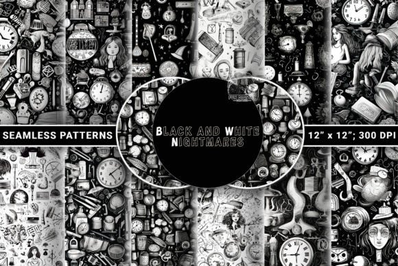 Unveiling the Shadowy Depths of Imagination: Black and White Nightmares Patterns